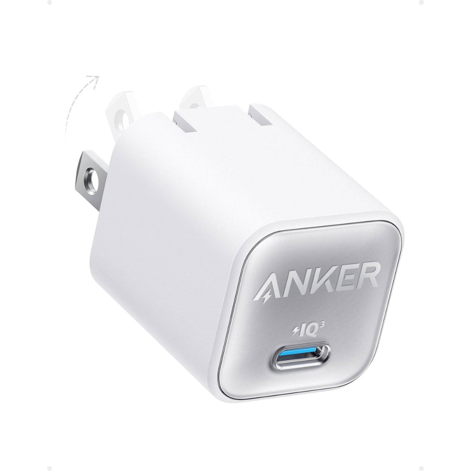 Cargador Anker Nano 3, Carga Rapida De 30W, Puerto USB-C, Blanco