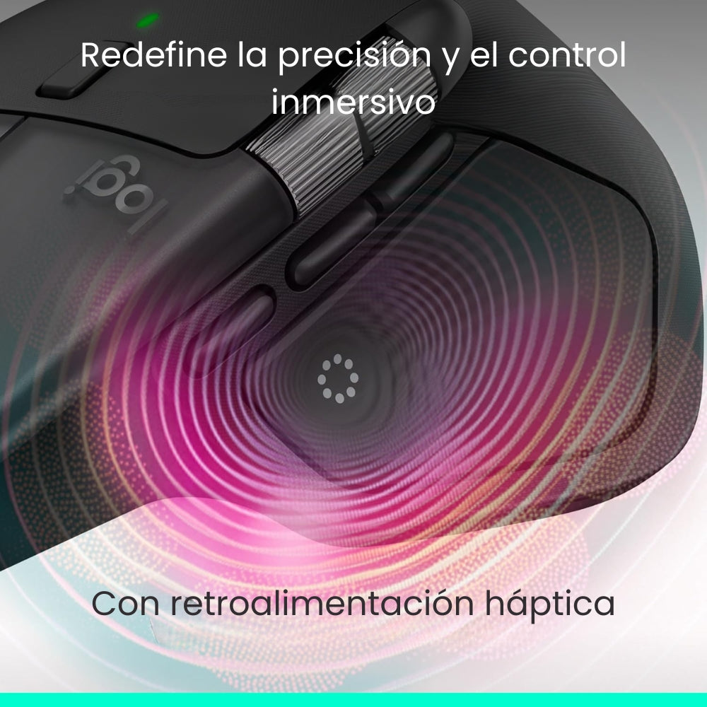 Mouse Inalámbrico Avanzado Logitech MX Master 4 Recargable Bluetooth/Bolt Silent Clics 8000 DPI - Grafito