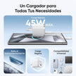 Cargador Anker Nano 45W USB-C GaN Carga Rápida Compacto para iPhone, Android y iPad Blanco