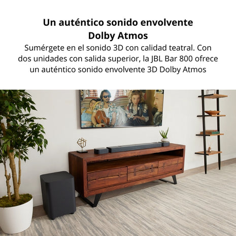 Barra de Sonido JBL Bar 800 Pro 720W Dolby Atmos con Subwoofer 10” HDMI eARC WiFi Altavoces Desmontables