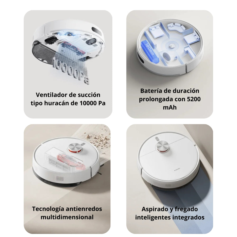 Aspiradora y Trapeadora Inteligente Xiaomi Robot Vacuum S40 con Láser LDS, 10000Pa, 5200mAh