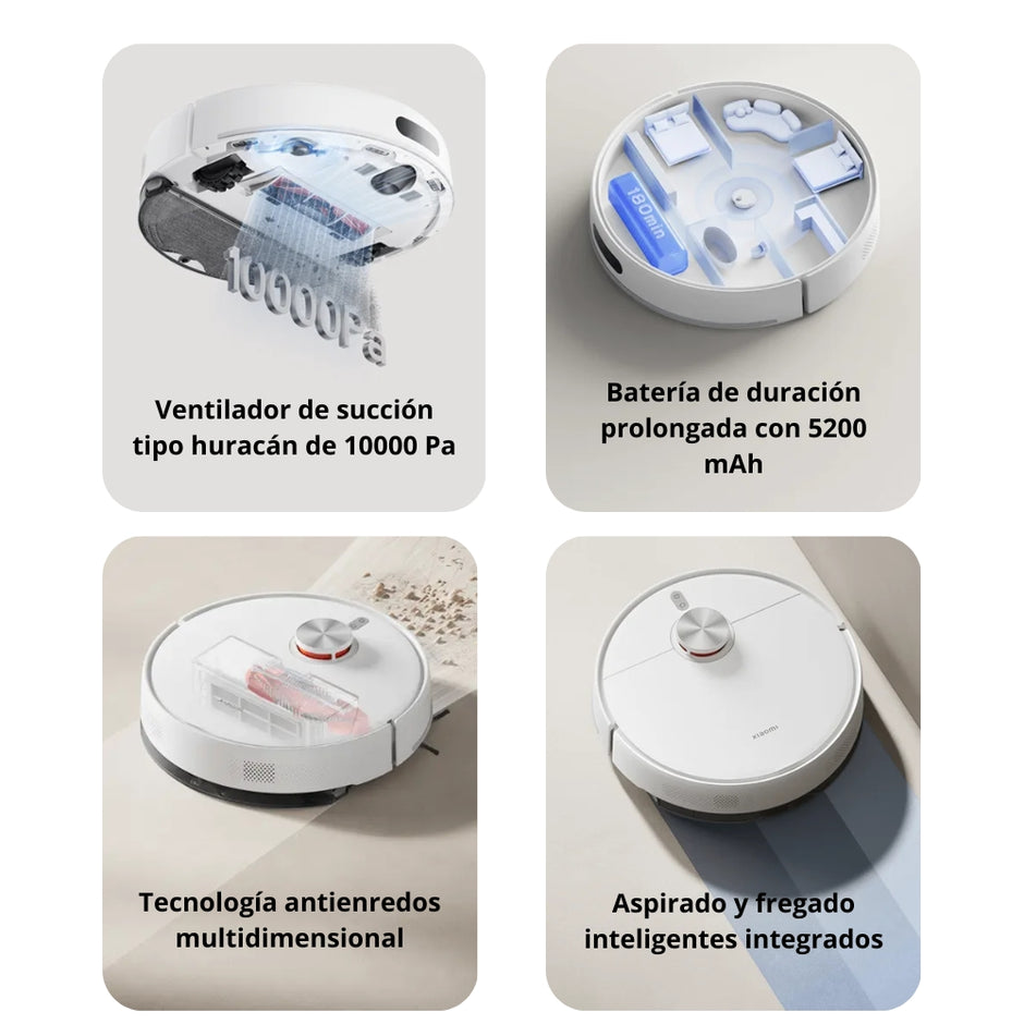 Aspiradora y Trapeadora Inteligente Xiaomi Robot Vacuum S40 con Láser LDS, 10000Pa, 5200mAh