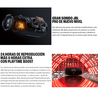 Parlante Bluetooth JBL Xtreme 4 Sonido Pro 100W RMS AI Boost Auracast IP67 Batería 24h Power Bank - Negro