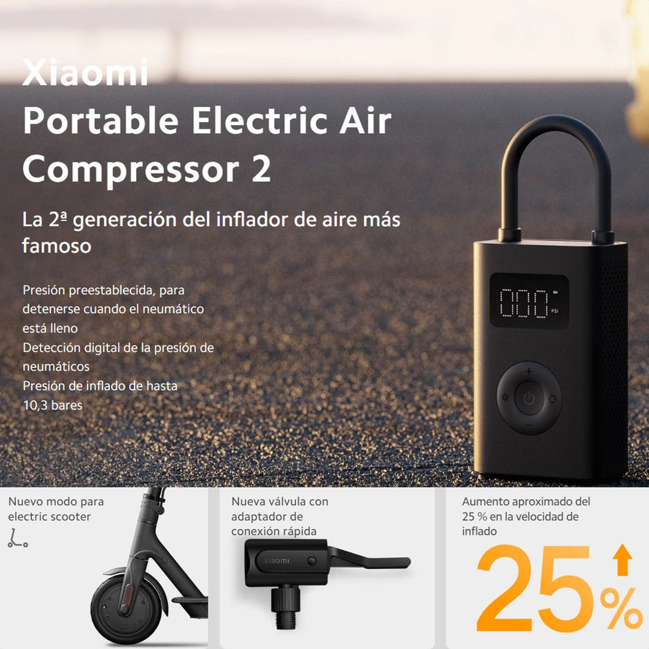 Xiaomi Portable Electric Air Compressor 2 / Inflado 6 Modos