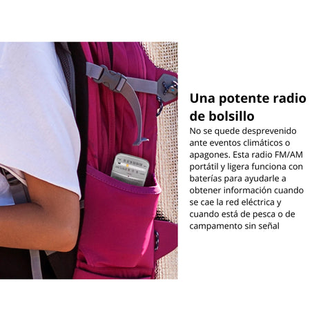 Radio Portátil de Bolsillo Panasonic RF-P50D AM/FM Sintonizador Digital AFC Indicador LED Altavoz - Plata