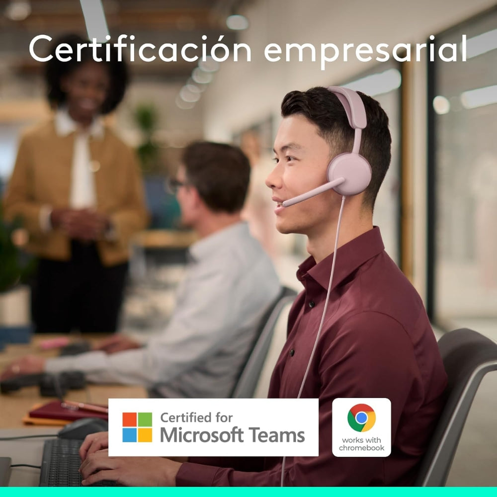 Audífonos Diadema Profesional Logitech Zone Wireless 2 ES Bluetooth ANC Híbrida Adaptativa - Rosado