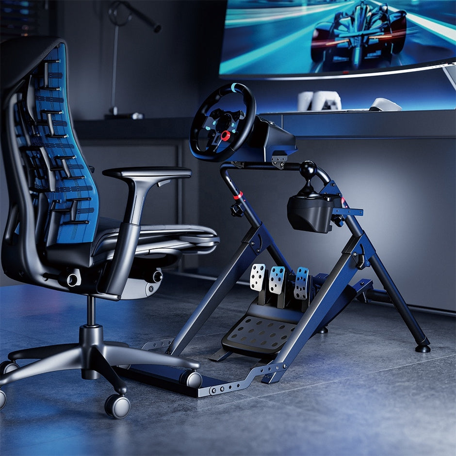 Soporte Universal Plegable para Simulador Timón y Palanca TechGo SPTG-05, Compatible Logitech y +