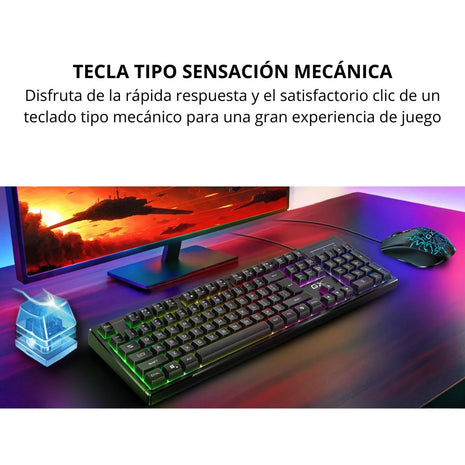 Combo Gamer Teclado y Mouse Genius Scorpion KM-GX3 Retroiluminado RGB con AI Copilot - Negro