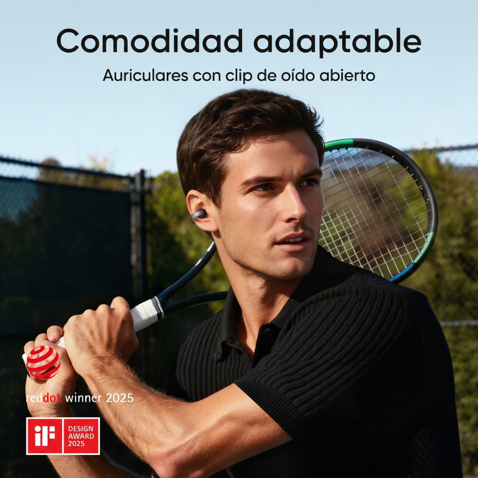 Audífonos Inalámbricos Soundcore AeroClip Open-Ear Bluetooth 5.4 IP55 Hasta 32H con IA Negro