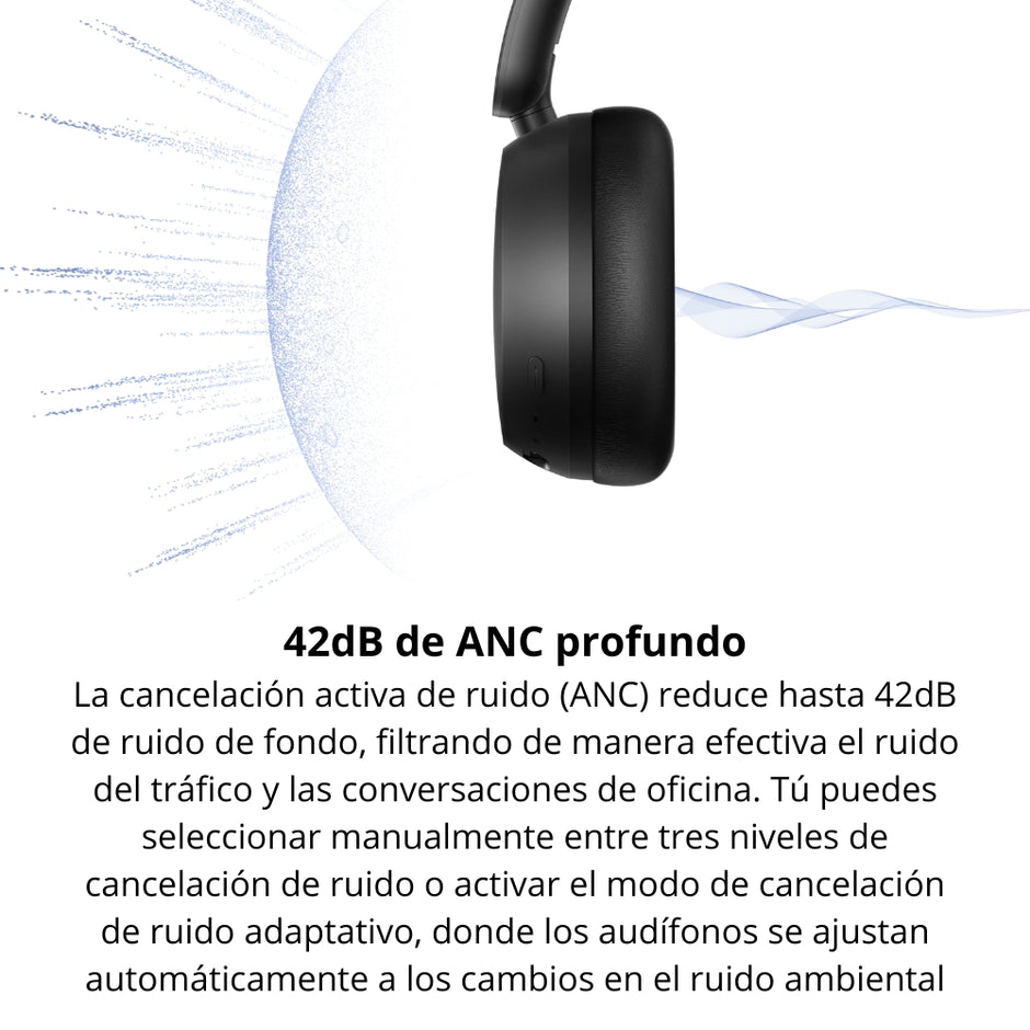Audífonos Diadema Bluetooth Xiaomi Redmi Headphones Neo Cancelación ANC 42dB Batería 72 Horas, USB-C - Blanco