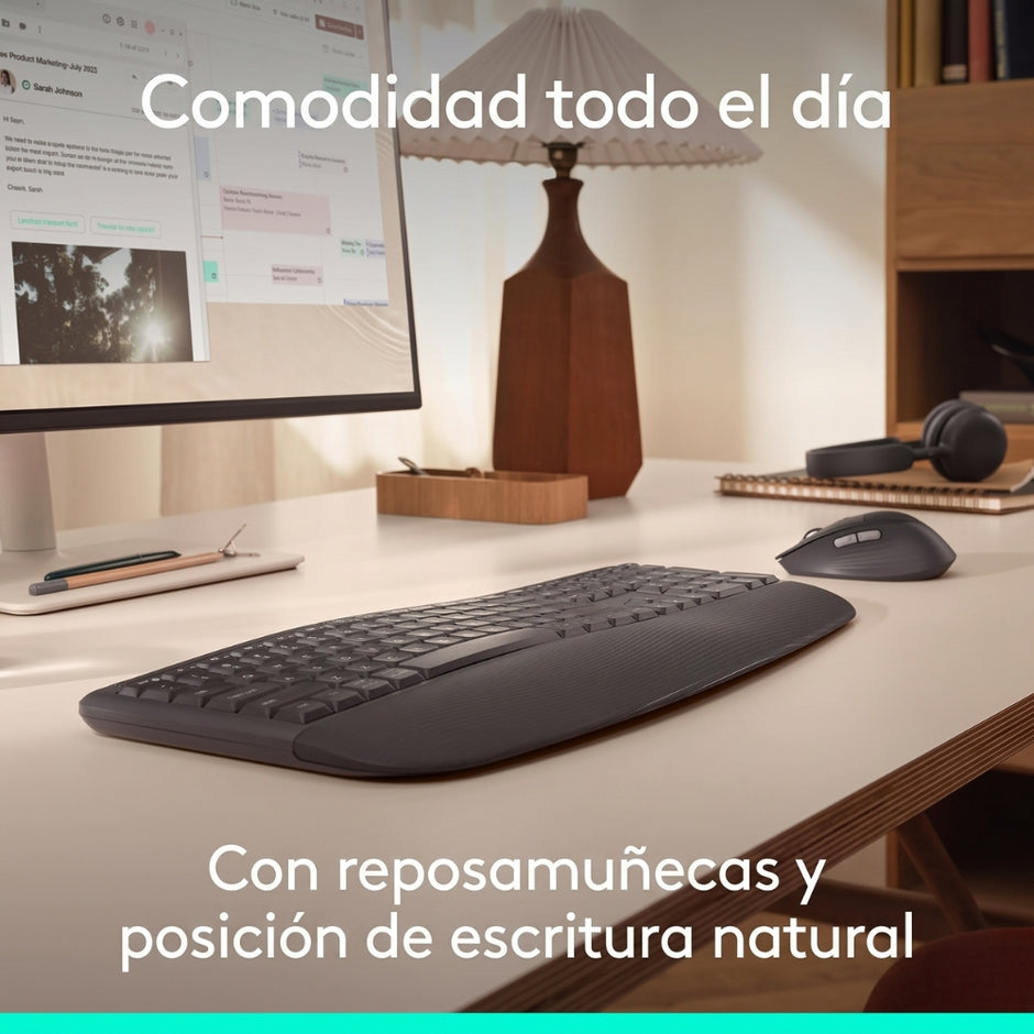 Combo Teclado y Mouse Inalámbrico Logitech Signature Comfort Plus MK880 Bluetooth Diseño Ergonómico