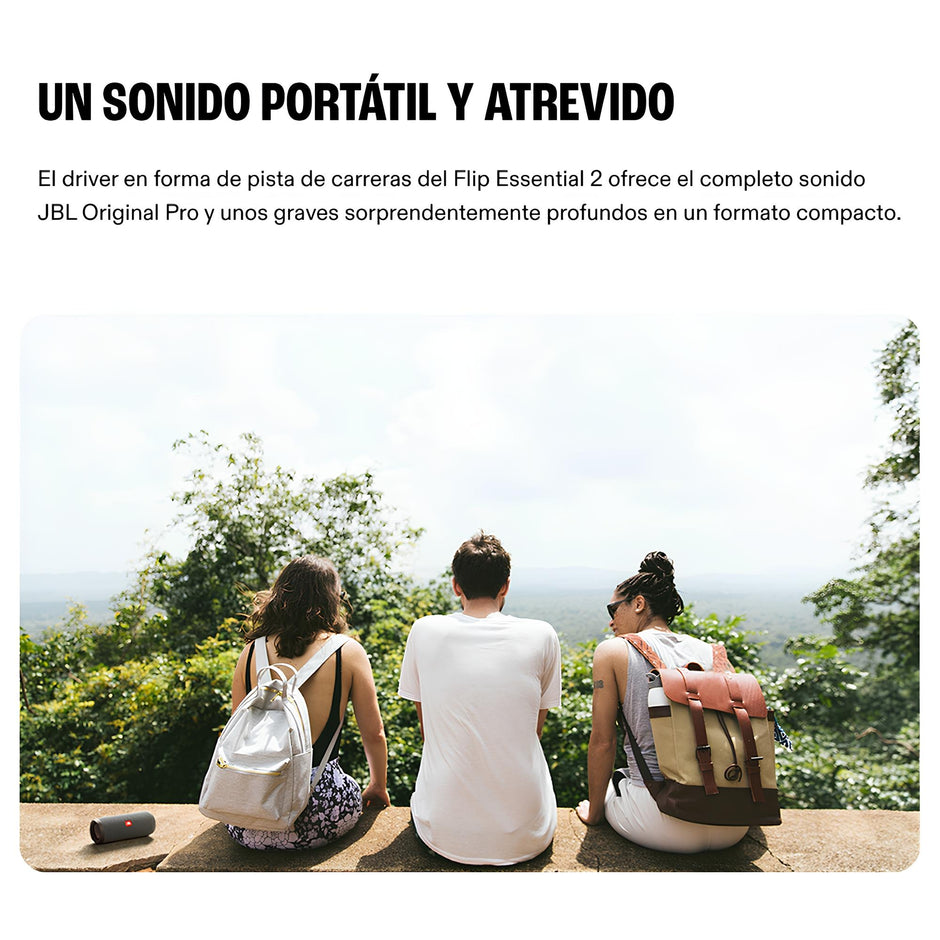 Parlante Inalámbrico JBL Flip Essential 2 Bluetooth 5.1 20W Hasta 10h Resistencia IPX7 - Gris
