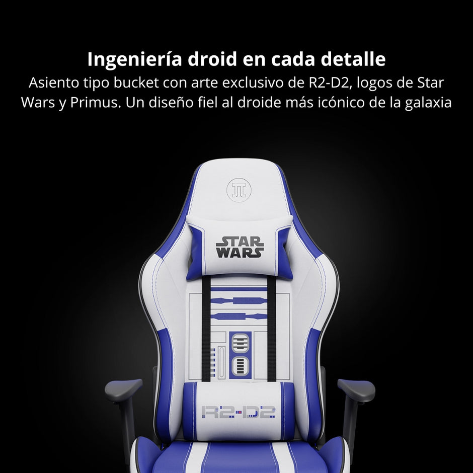 Silla Gamer Profesional Primus Thronos 103T R2-D2 Edición Especial Star Wars Ergonómica Reclinable 2D