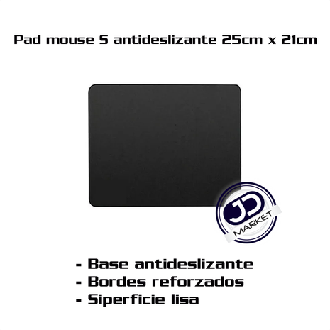 Pad Mouse Estándar con Superficie Lisa y Base Antideslizante 250mm x 210mm x 3mm - Negro