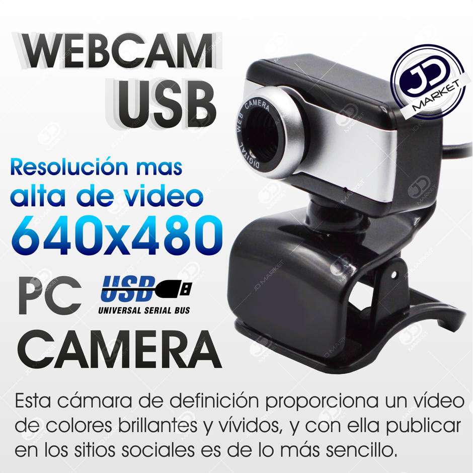Cámara Web Con Micrófono Omega, Webcam 480p, Chat Skype Zoom
