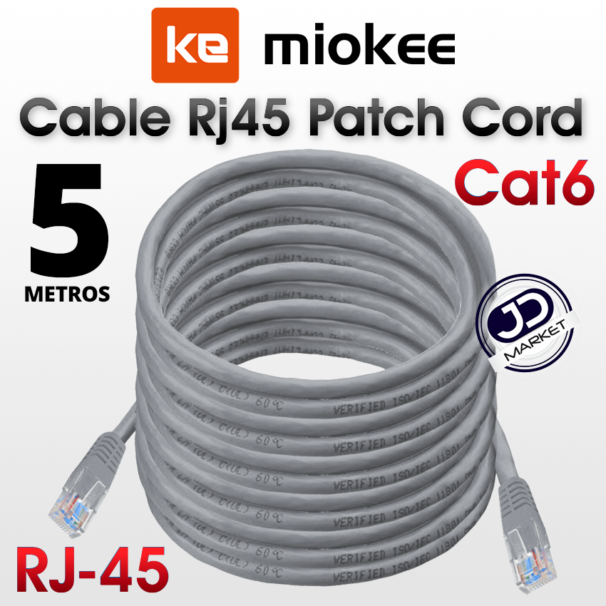 Cable Rj45 Patch Cord Cat6 De 5.0 Metros, 3bumen Certificado