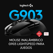 Mouse Gamer Inalámbrico LIGHTSPEED Logitech G903 Sensor HERO 25K Ambidiestro - Negro