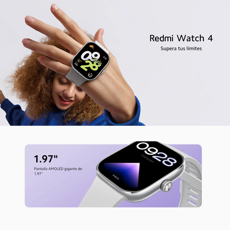 Reloj Inteligente Smartwatch Xiaomi Redmi Watch 4  AMOLED 1.97” Marco Aluminio GPS Llamadas 5ATM - Negro