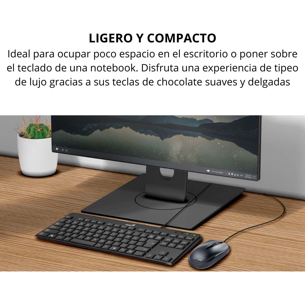 Teclado Compacto 12 teclas Multimedia Genius LuxeMate 110 AI Copilot - Negro