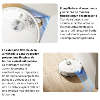 Robot Aspiradora Trapeadora Xiaomi S40 Pro 15000Pa Base Omni Secado Aire AI - Blanco