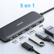 Hub USB-C 5 en 1 Anker 332 con HDMI 4K, 2 USB-A, USB-C y Power Delivery 100W para Laptop