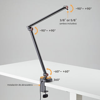 Soporte/Brazo Universal Slim Articulado para Micrófono TechGo SPMC-03