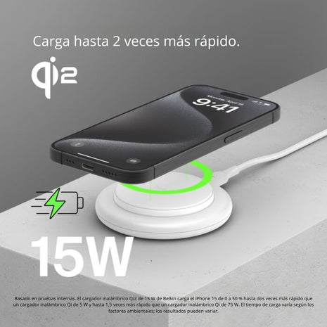 Base De Carga Inalámbrica Qi2 Magsafe Belkin Boostcharge 15w