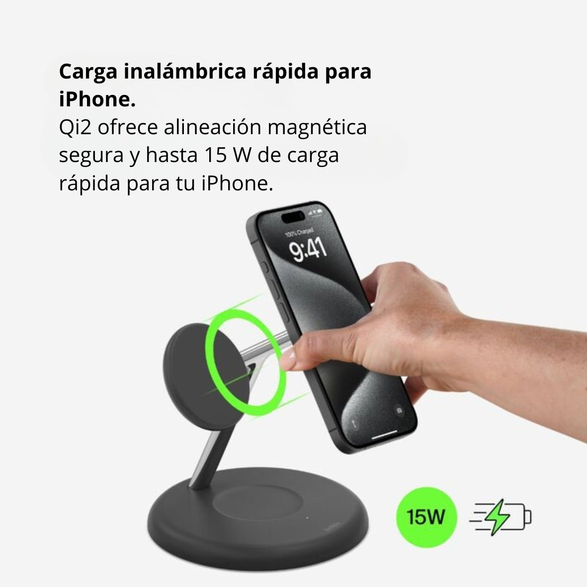 Cargador 3en1 Inalámbrico Qi2 Magsafe Belkin Boostcharge 15w