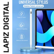 Lápiz Óptico Digital Capacitivo Recargable USB-C con Punta de Precisión 1.5mm para Tablet Blanco