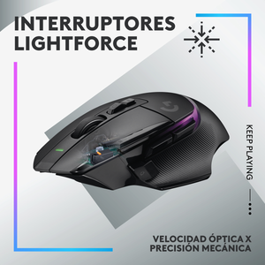 Mouse Gamer Inalámbrico Logitech G502 X PLUS RGB HERO 25K DPI 13 Botones - Negro