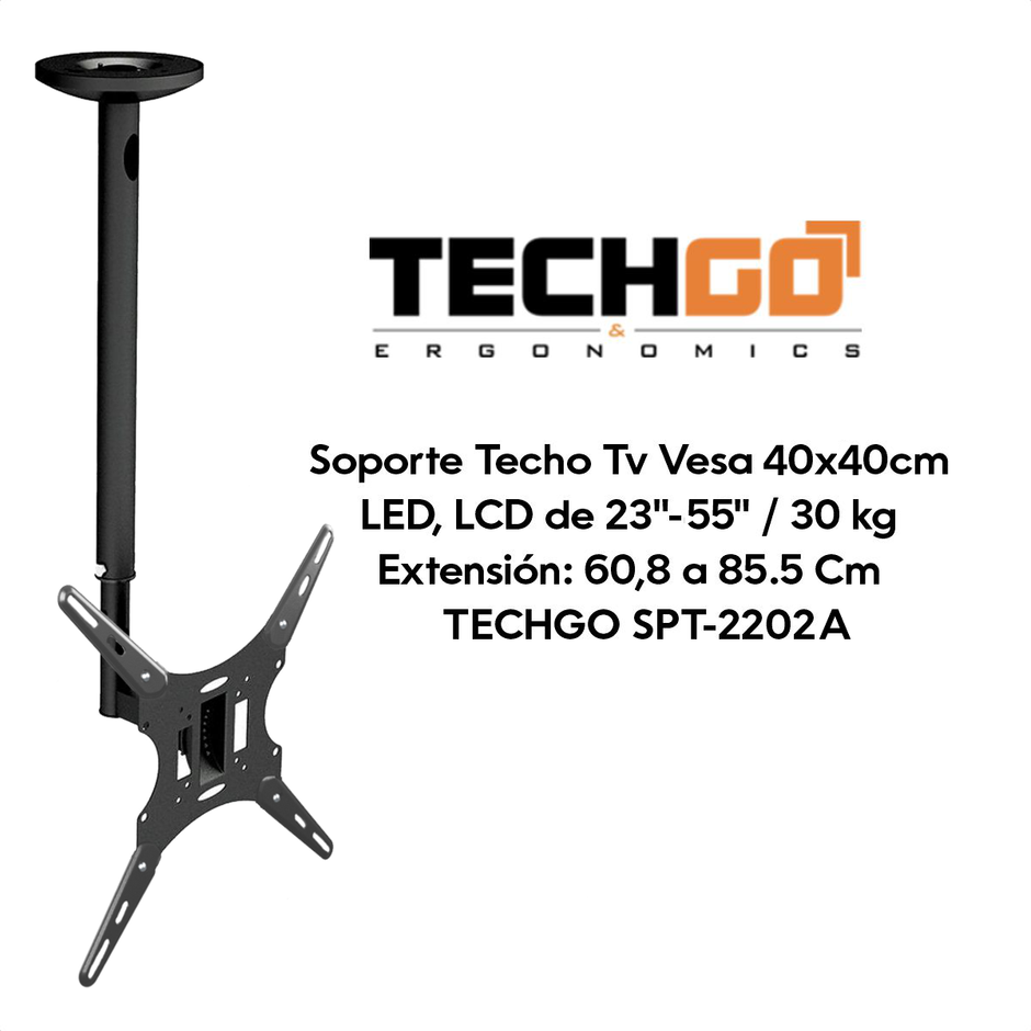Soporte De Techo Inclina Tv 23''»55''/30kg, Techgo Spt-2202a
