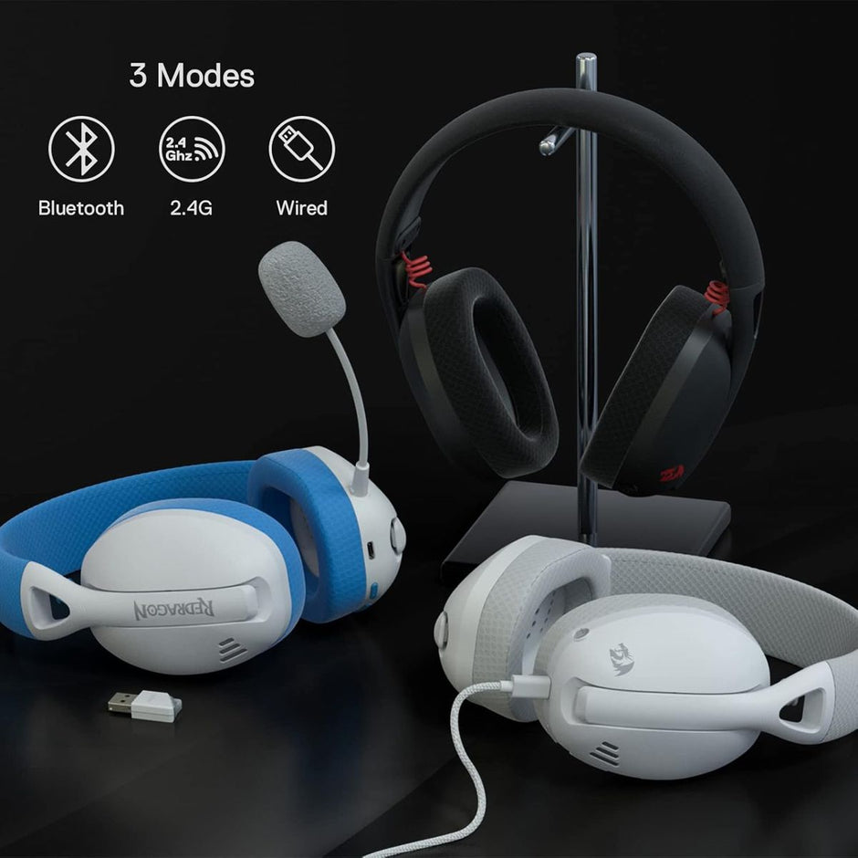 Auriculares Gamer Redragon H848B Ire Pro Bluetooth 5.2 RF 2.4GHz USB Micrófono Desmontable 40mm