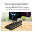Power Bank con Carga Solar Xtech XPB-100 10000 mAh Linterna Led 4 Cargadores