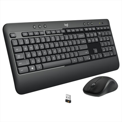Combo Inalámbrico Logitech MK540 Advanced, Teclado con Reposamanos y Mouse Contorneado