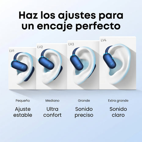 Audífonos Inalámbricos Soundcore AeroFit 2 Open-Ear Bluetooth 5.4 IP55 Hasta 42H con LDAC - Azul