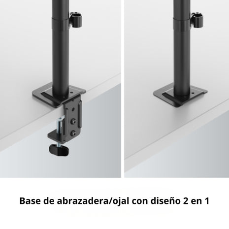 Soporte Escritorio Techgo SPM-1125 Doble Monitor Vertical 17-32" - Brazo Articulado Acero Resistente VESA