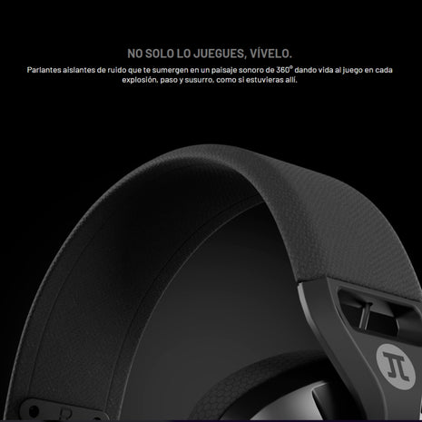 Diadema Gamer Primus Arcus 360BT PBH‑360 con Bluetooth 5.3 y 2.4GHz, Micrófono Desmontable Pro Negro