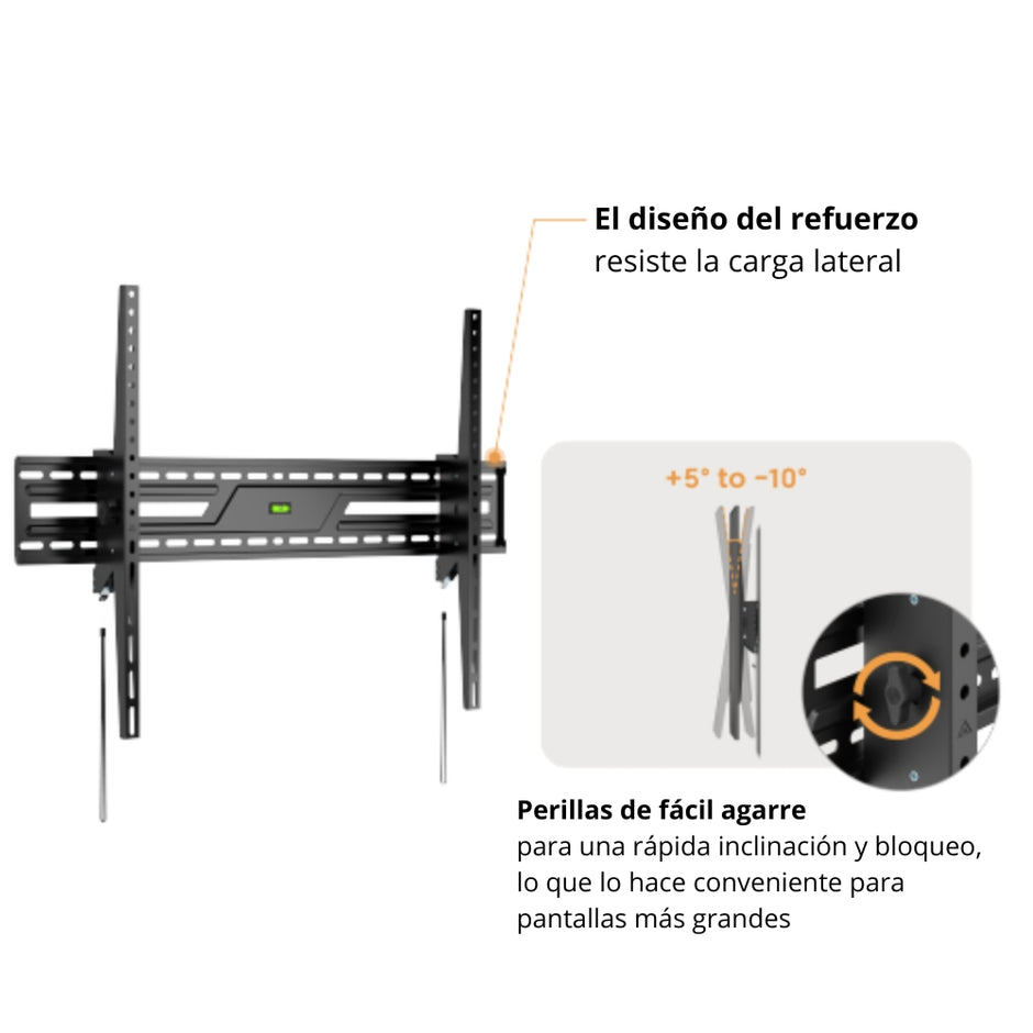 Soporte TV Pared Universal 50-100 Pulgadas TechGo SPF-9603 Inclinable Acero Reforzado 75kg VESA 900x600