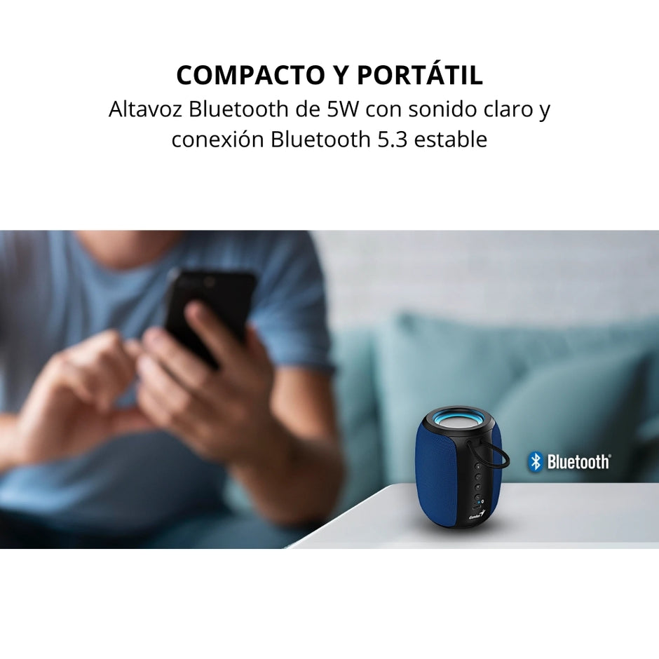 Parlante Portatil Genius Sp-915bt con Microfono Bluetooth 5.3 USB-C - Azul