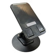 Soporte Para Celular Plegable Metalico / Giratorio 360° y Altura Ajustable, Negro
