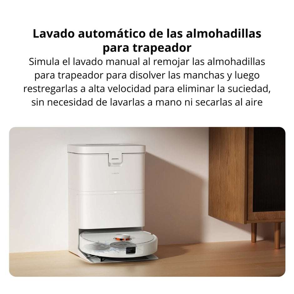 Aspiradora Robot Xiaomi H50 10000Pa Trapeado 180rpm Cepillo Lateral Anti-Enredos Base Autovaciado 5200mAh