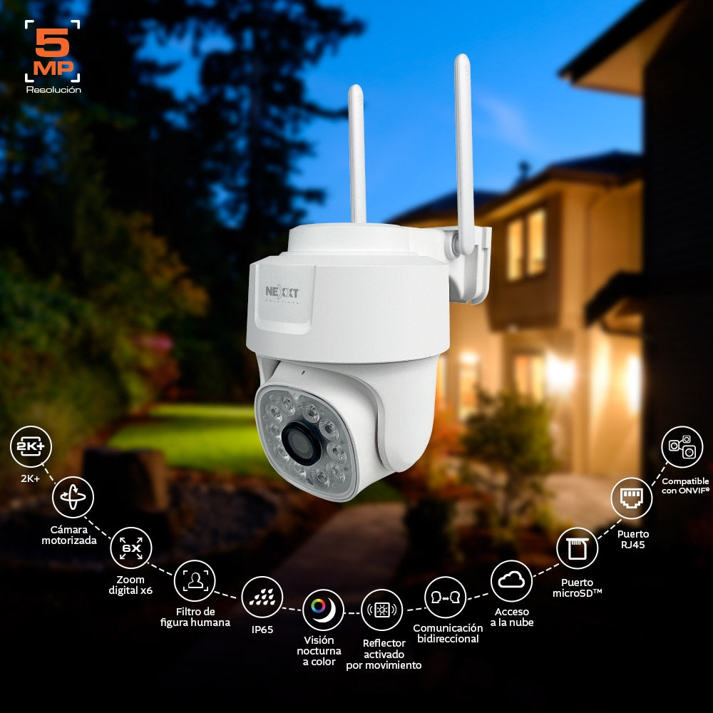 Camara de Seguridad Nexxt NHC-OP10 para Exterior 2K 5MP - Blanco