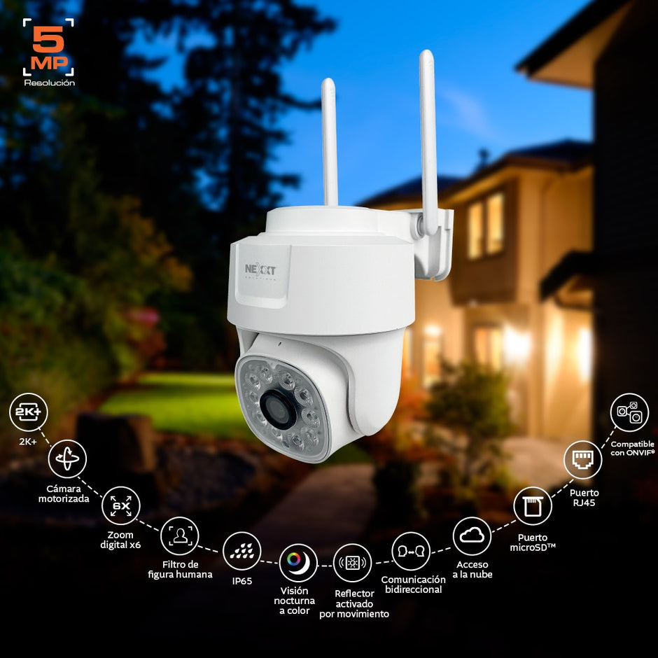 Camara de Seguridad Nexxt NHC-OP10 para Exterior 2K 5MP - Blanco