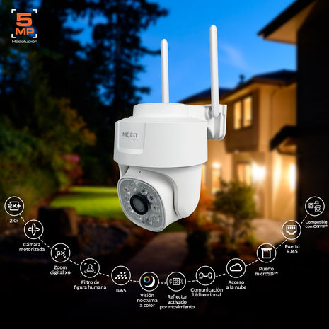 Camara de Seguridad Nexxt NHC-OP10 para Exterior 2K 5MP - Blanco