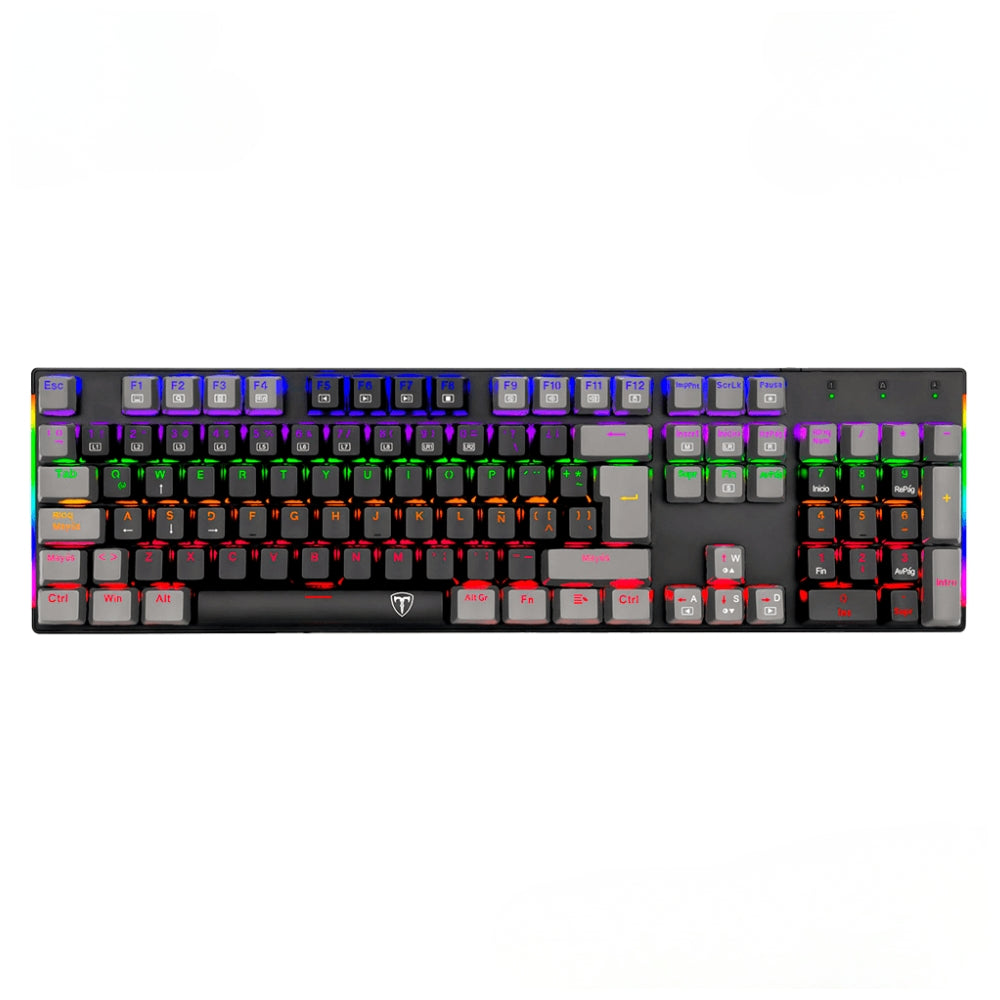 Teclado Gamer Mecánico T-Dagger Naxos T-TGK310 Rainbow Switch Red / Negro-Gris