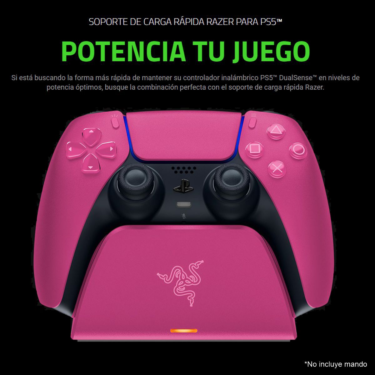 Razer Quick Charging Stand, Base Carga Rápida Mando Ps5, Red
