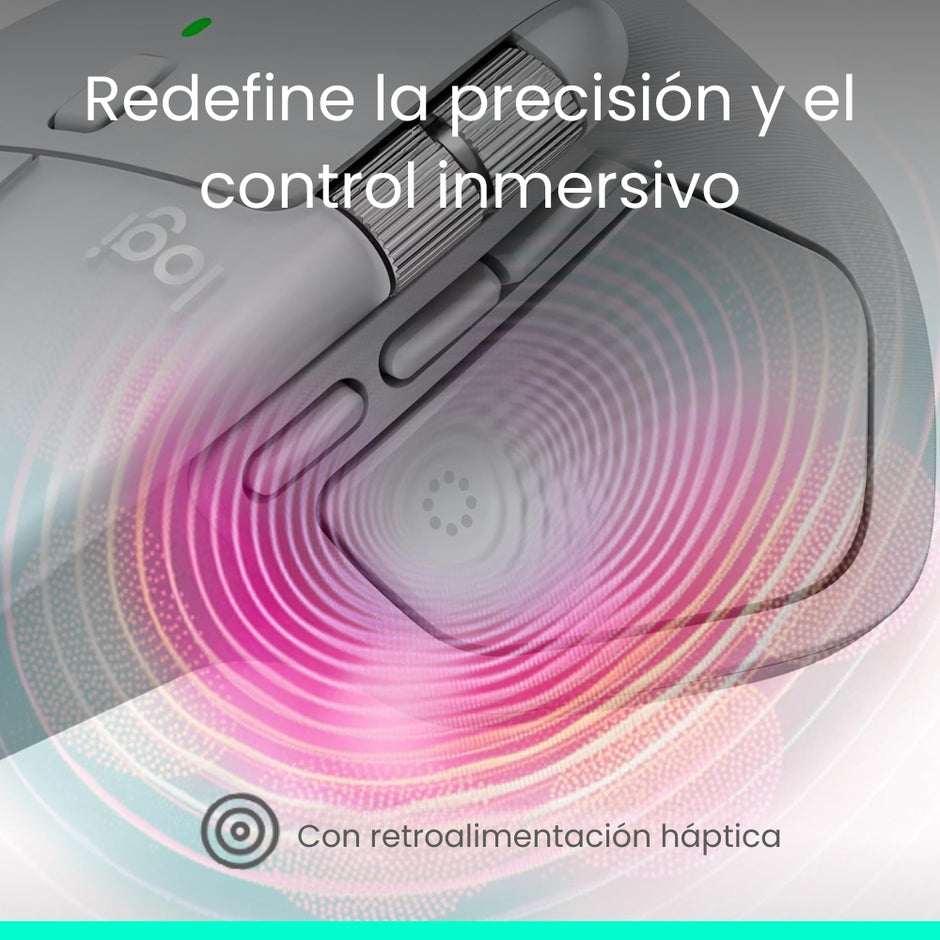 Mouse Inalámbrico Avanzado Logitech MX Master 4 Recargable Bluetooth/Bolt Silent Clics 8000 DPI - Gris Pálido