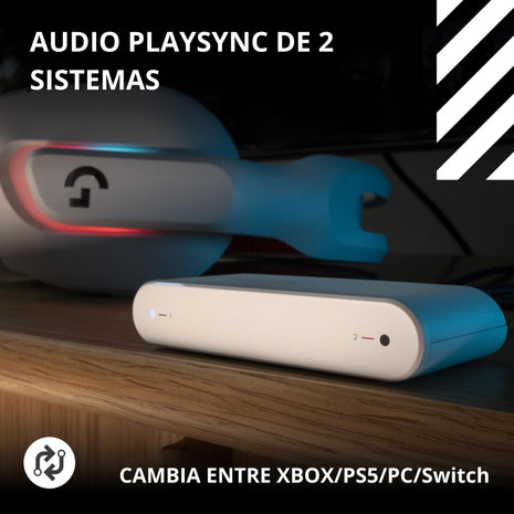 Diadema Gamer Logitech G A20x Lightspeed Ps5/Xbox/Switch/PC, Blanco