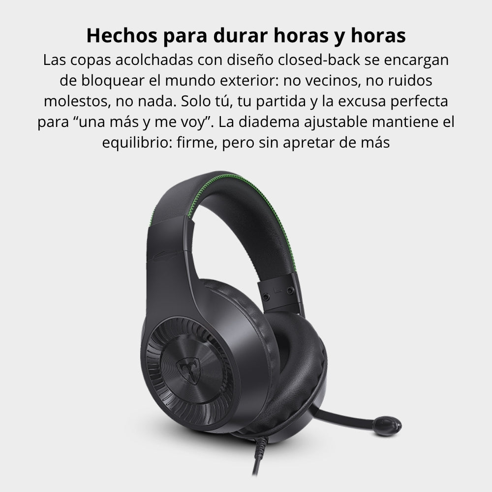 Diadema Gamer T-Dagger Geeraz T-RGH113 Microfono Conector 3.5 mm - Negro
