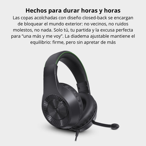 Diadema Gamer T-Dagger Geeraz T-RGH113 Microfono Conector 3.5 mm - Negro
